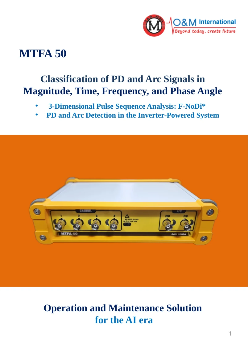 Front cover of the MTFA 50 technical brochure